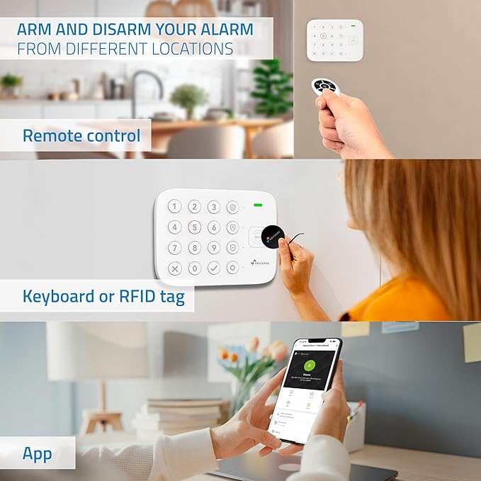 Kit Allarme Wireless WiFi Nivian Smart - Ideale per Casa, Garage, Box e Stanze in Affitto