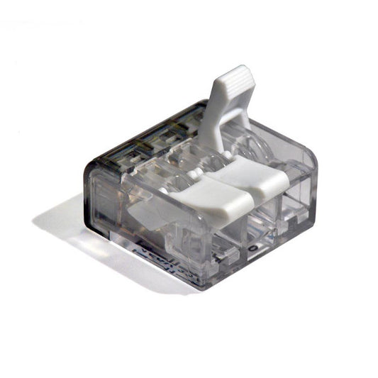 Connettore  Morsetto Rapido a Levetta Contact Trasparente 3 Poli - Morsetto per cavi da 0.2 a 4mm M0403