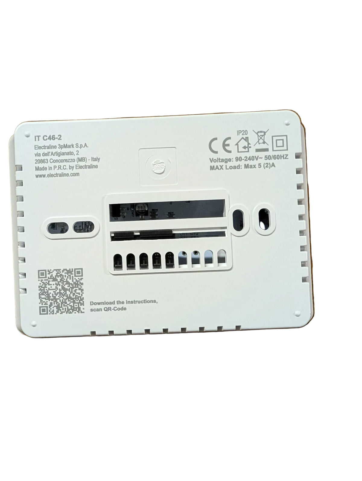 Cronotermostato WiFi da Parete Tuya / Smart Life Caldo/Freddo Bianco - Electraline 59107