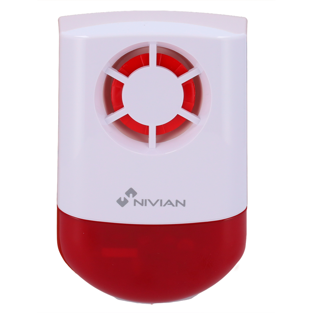 Sirena da Esterno Wireless Nivian Smart - 120 dB - Flash Luminoso e Batteria di Backup