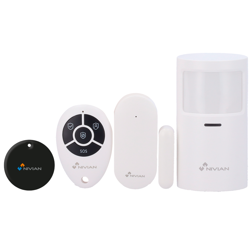 Kit Allarme Wireless WiFi Nivian Smart - Ideale per Casa, Garage, Box e Stanze in Affitto