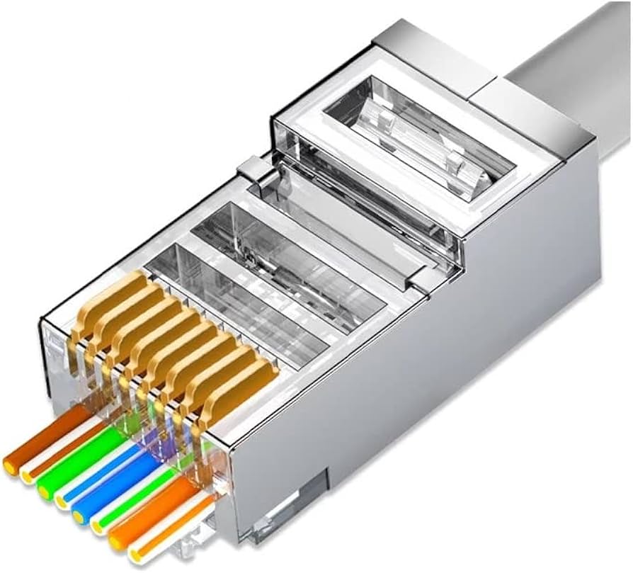 Connettori RJ45 Cat6 FTP Passanti per Cavo di Rete Schermato 