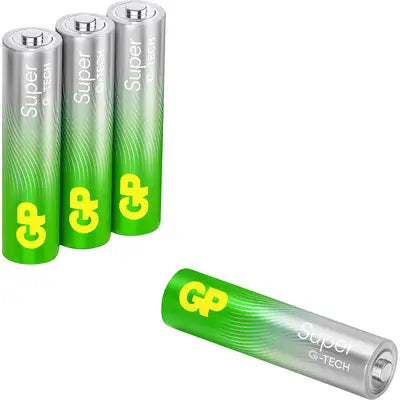 Batterie Alcaline Mini-Stilo AAA 1.5V GP Super (LR03) – Confezione 4 Pezzi
