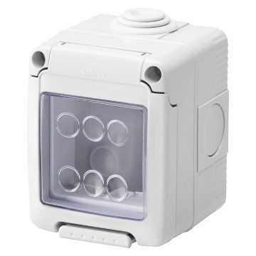 CONTENITORE PER APPARECCHI  GEWISS SYSTEM - STAGNO - 2 POSTI - GRIGIO RAL 7035 - IP55| GW 27042