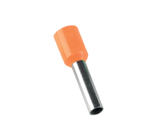 ELMARK Terminale Puntalino Isolato a Tubetto - 4 mm², Confezione 100 Pz, SKU: 59028 4012/ARANCIONE
