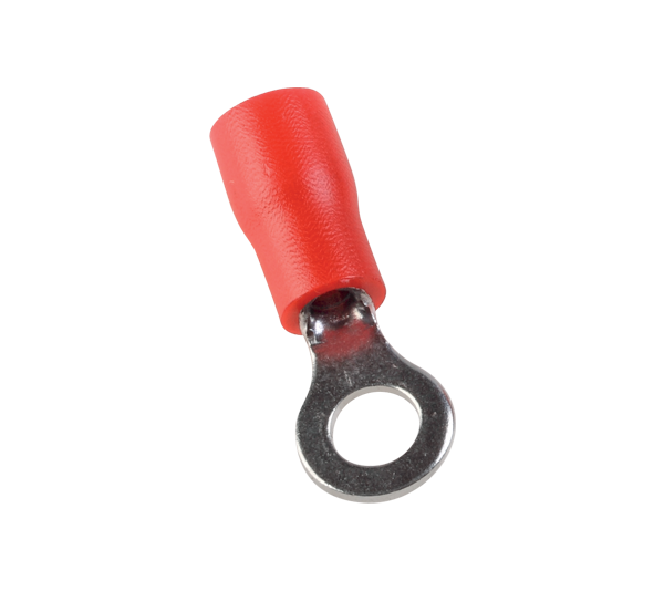 Capocorda a Occhiello Isolato Rosso 1.25-4 – Per Cavi 0.5-1.5mm² - Foro M4 (100 pz.)