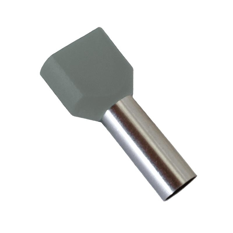 ELMARK Terminale Puntalino Isolato a Tubetto - 2X2,5mm², Confezione 100 Pz, SKU: 59027TE TЕ2510/GRIGIO