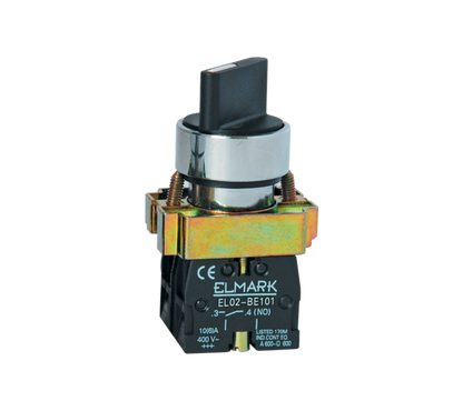 Selettore Rotativo a 2 Posizioni (1NO) – Commutatore Nero Serie Elmark EL2-BD21