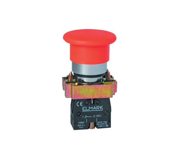 Pulsante a Fungo Rosso Momentaneo (1NC) – Serie Elmark EL2-BC42