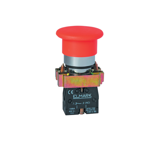 Pulsante a Fungo Rosso Momentaneo (1NC) – Serie Elmark EL2-BC42