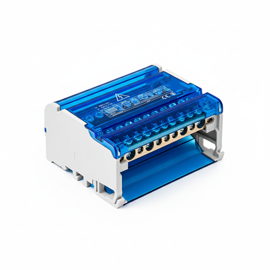 Morsettiera di Distribuzione ELMARK 125A per Guida DIN | Quadripolare | 4 Moduli
