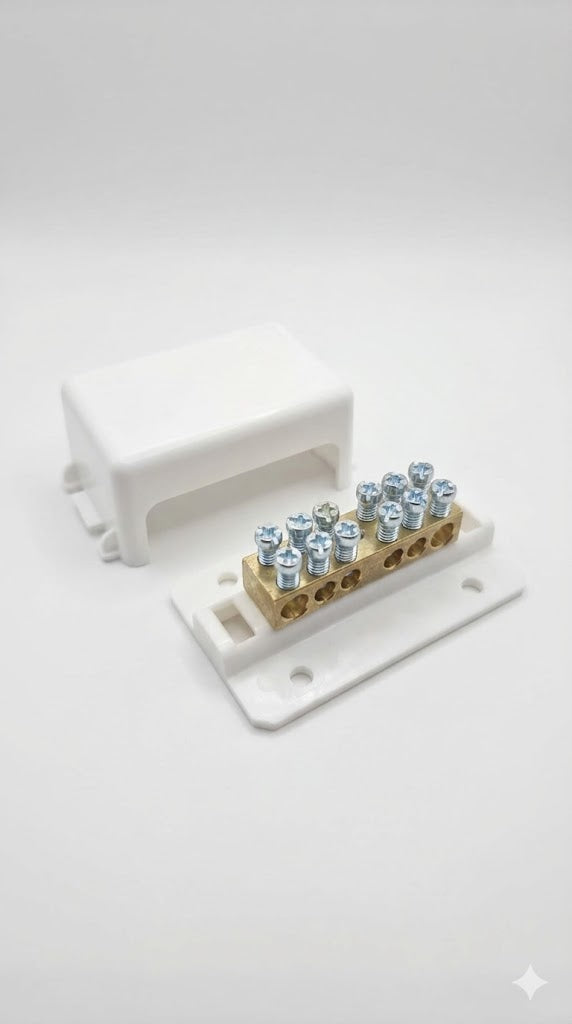 Morsettiera di Terra Equipotenziale (Collettore Principale) con Coperchio - Elettrocanali EC890021