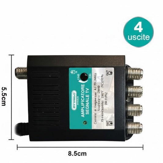 Amplificatore Segnale TV 4 Uscite Regolabile 8-23dB | LED-MOBILE