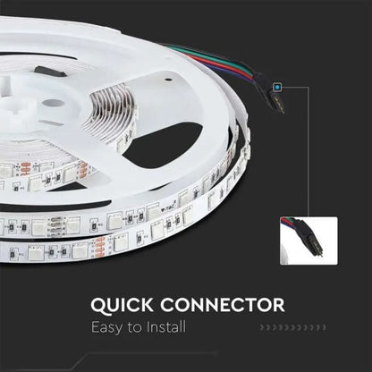 V-TAC 212592  Strip LED SMD5050 7W/m 10mt 60 LED/m 24V RGB IP20 10mm