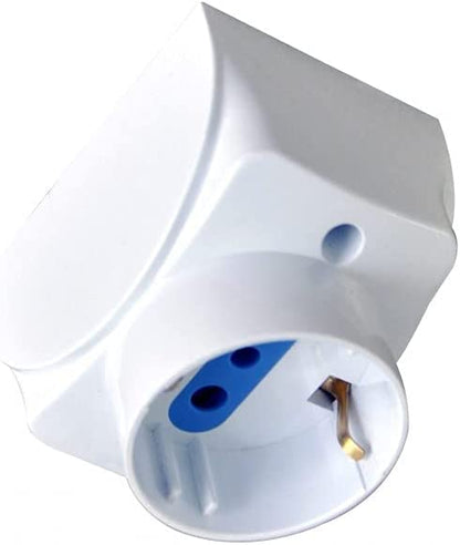 TECHLY 104721 Presa da Muro Italiana/Schuko 16A Bianco salvaspazio