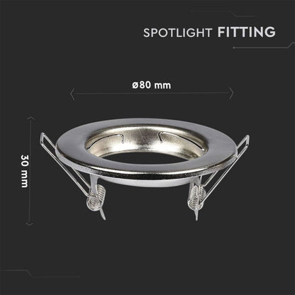 V-TAC VT-778 (2 PZ) FARETTI INCASSO FISSI ROTONDI  PER LAMPADINE GU10 E GU5.3 - SKU 3585