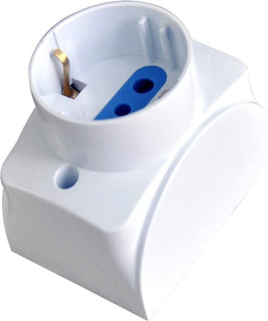 TECHLY 104721 Presa da Muro Italiana/Schuko 16A Bianco salvaspazio