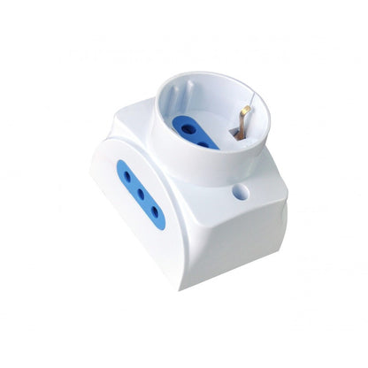 TECHLY 104738 Presa da Muro con 2 Prese Italiane 2P+T e 1 Schuko 16A Bianco salvaspazio