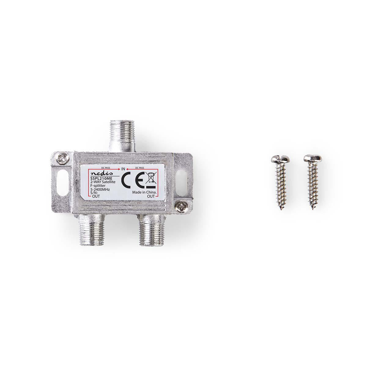PARTITORE SPLITTER 1 INGRESSO 2 USCITE NEDIS Satellite-Splitter | TV / SAT SSPL210ME