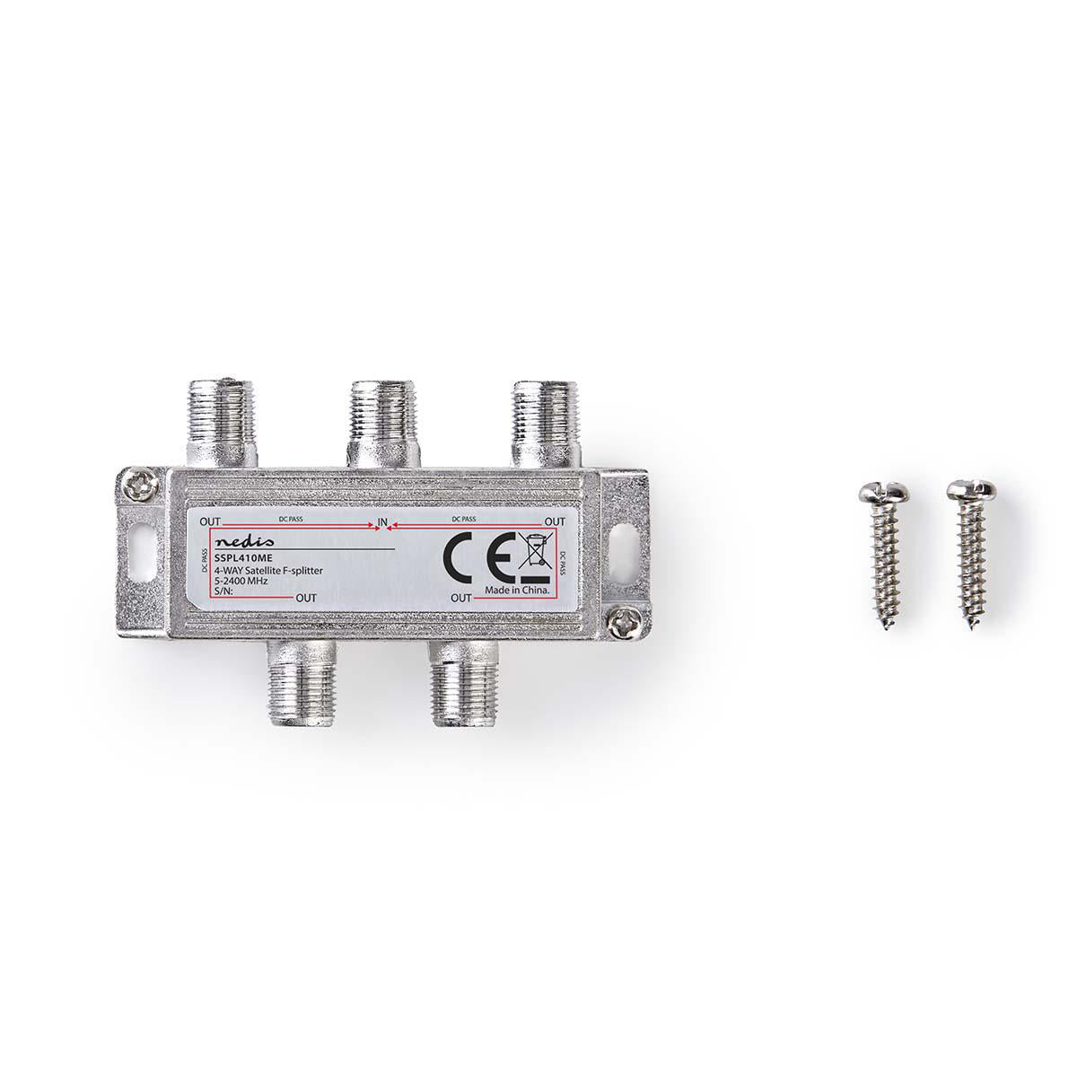 PARTITORE SPLITTER 1 INGRESSO 4 USCITE NEDIS Satellite-Splitter | TV / SAT SSPL410ME