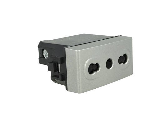 SANDASDON Presa Bipasso Bivalente 2P+T 10/16A Grigio Compatibile Bticino LIGHT TECH SD41800T
