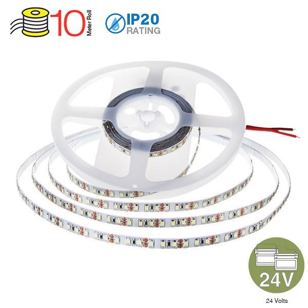 STRISCIA 1200 LED B. CALDO 10MT NON IMPERMEABLIE 24V LED2622  VT-2835-120-IP20  V-TAC
