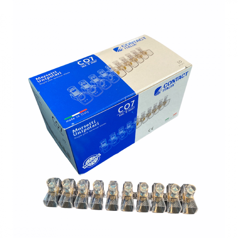  nr 10 Morsetti elettrici a cappuccio 6 MMQ isolante per cassette di derivazione |CONTAC | C07